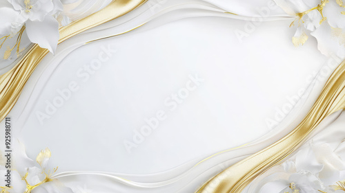 luxury white and gold background with space in the middle, detailed high resolution image