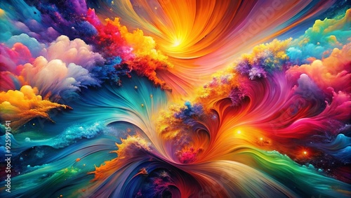 Wallpaper Mural Dynamic and vibrant abstract paint splash artwork with bright colors and textures , abstract, vibrant, paint, splash Torontodigital.ca