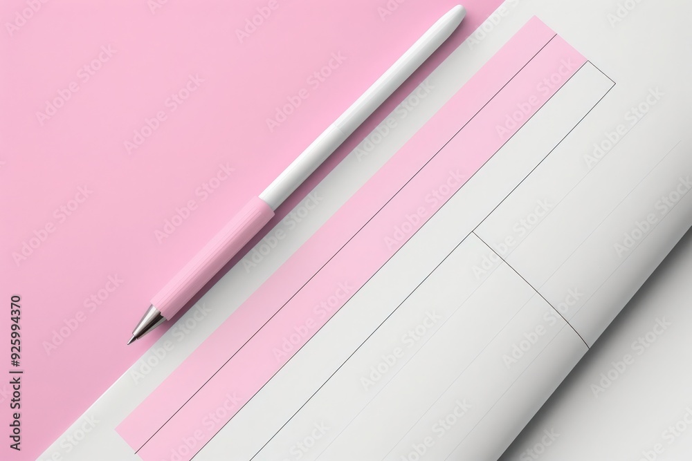 A clean design featuring a contact management layout adorned with a stylish pen, all set against a soft pink backdrop. A clean design featuring a contact management layout adorned with a stylish pen, all set against a soft pink backdrop.