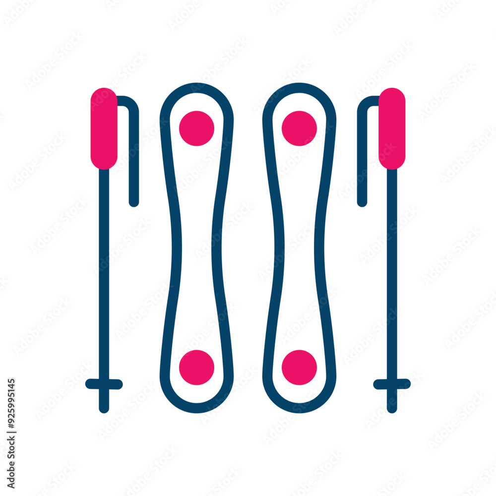 Ski Equipment vector icon Ski Equipment vector icon