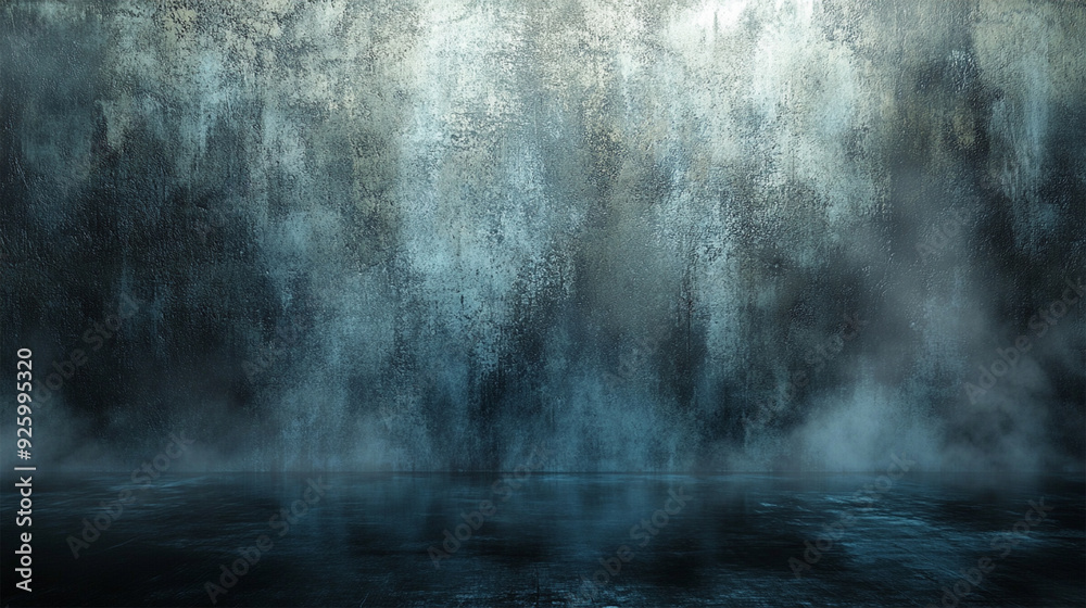 Naklejka premium Dark Moody Grunge Wall with Misty Fog