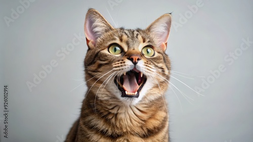 A cat displaying its teeth in an open-mouthed posture, cat, feline, teeth, aggressive, pet, animal, close-up, mouth