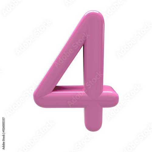 3d 4 number pink alpha design - 1