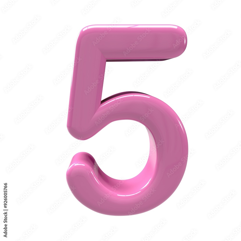 3d 5 number pink alpha design - 1 3d 5 number pink alpha design - 1