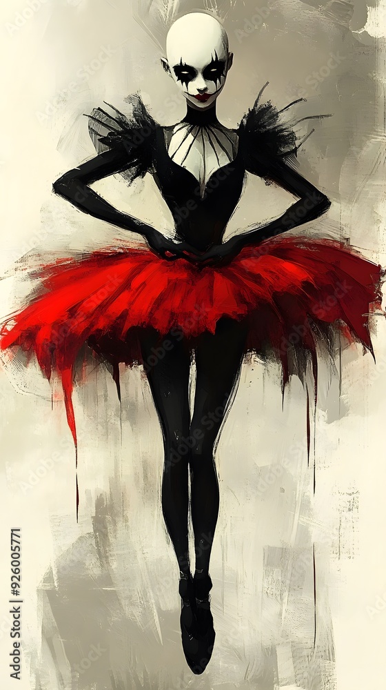 skeleton ballerina in black wearing a red tutu skeleton ballerina in black wearing a red tutu