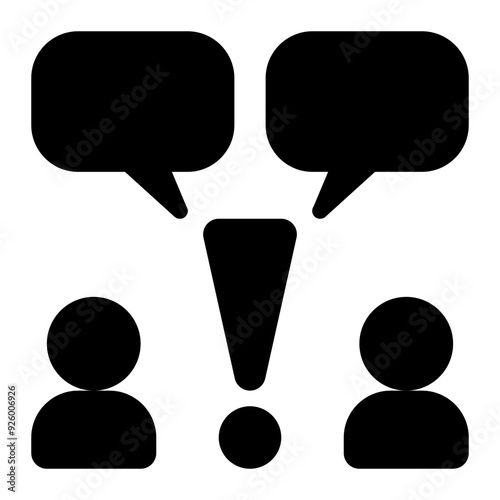 communication problems, debate, communications, problem, trouble, communication issue solid or glyph icon