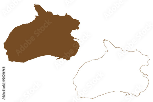 Vengsoya island (Kingdom of Norway) map vector illustration, scribble sketch Vengsoya map