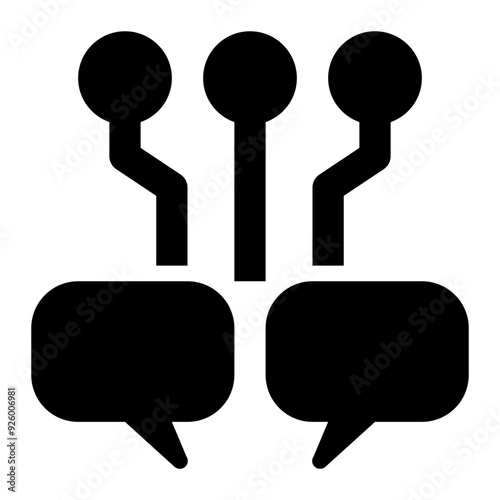 communication technology, artificial intelligence, communications, chatting, technology, application, chatting app solid or glyph icon