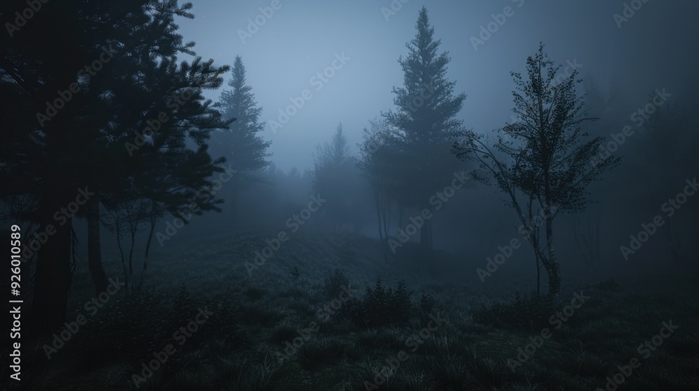 Obraz premium Foggy atmosphere with mysterious lighting.