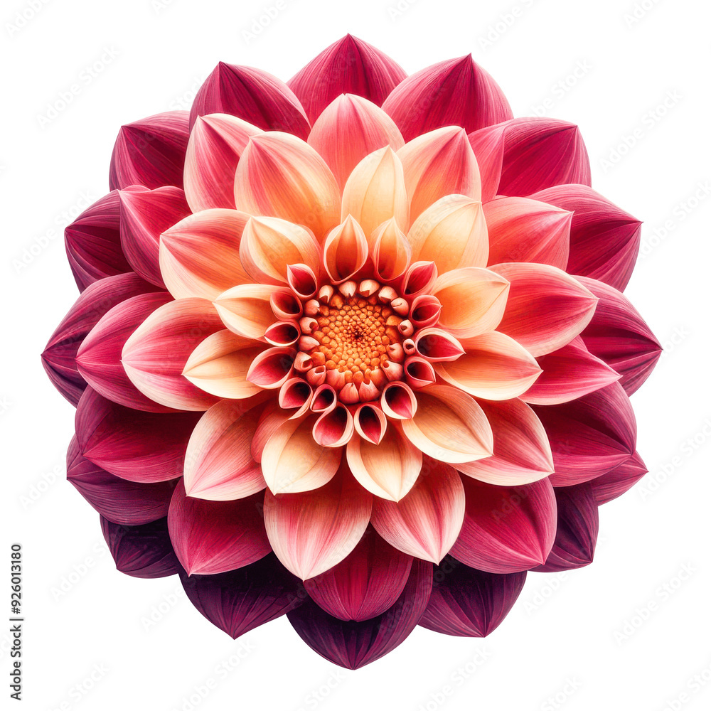 Pink dahlia flower top view, floral graphic element isolated on transparent background PNG Image Pink dahlia flower top view, floral graphic element isolated on transparent background PNG Image