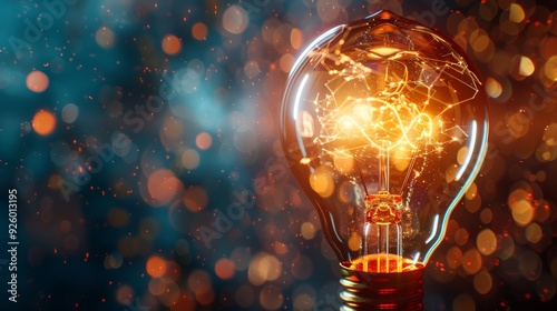 The picture might depict a light bulb burning in dim light. It represents ideas, imagination, and success.