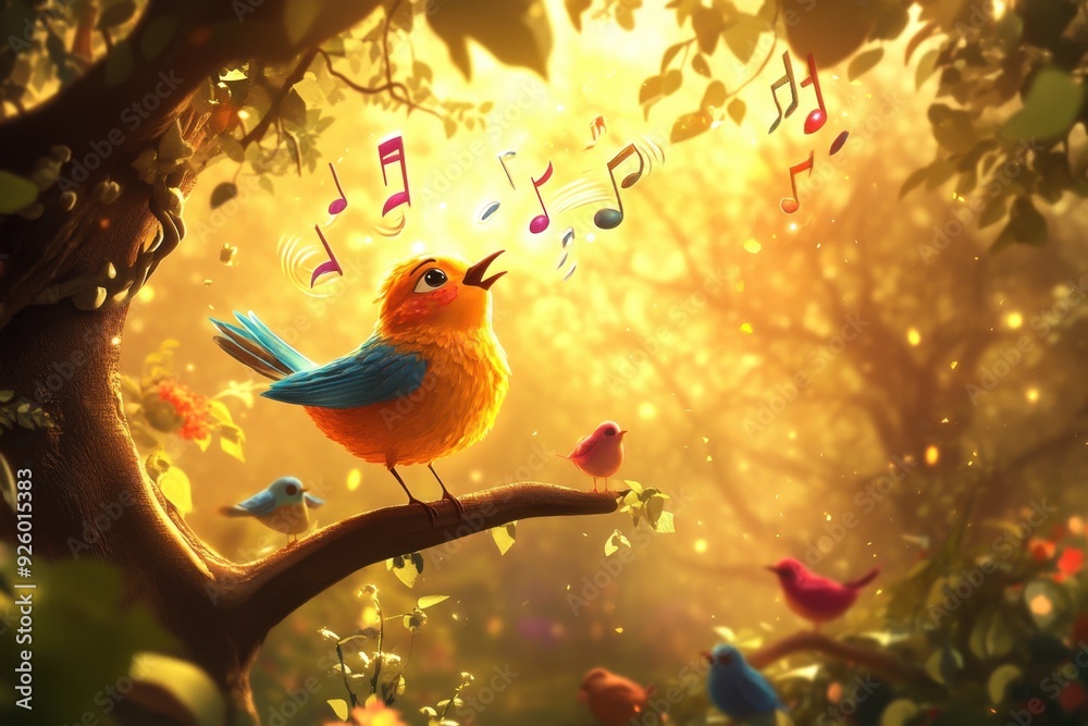 Obraz premium Sunset Songbird Serenade
