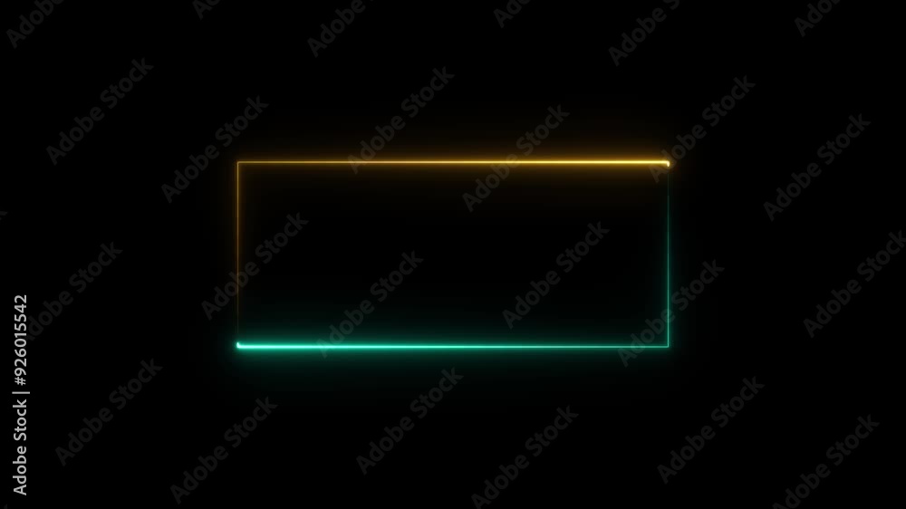 Abstract neon light glowing rectangle frame loading animation.Glowing Neon light rectangle frame. Abstract neon light glowing rectangle frame loading animation.Glowing Neon light rectangle frame.