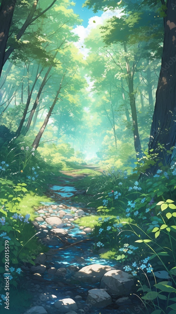 Enchanting Anime-Style Fantasy Forest: A Vivid Abstract Wonderland for Gaming Art and 4K Illustrative Wallpapers in a Mystical Setting,anime style Enchanting Anime-Style Fantasy Forest: A Vivid Abstract Wonderland for Gaming Art and 4K Illustrative Wallpapers in a Mystical Setting,anime style