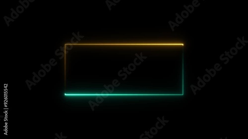 Wallpaper Mural Abstract neon light glowing rectangle frame loading animation.Glowing Neon light rectangle frame. Torontodigital.ca