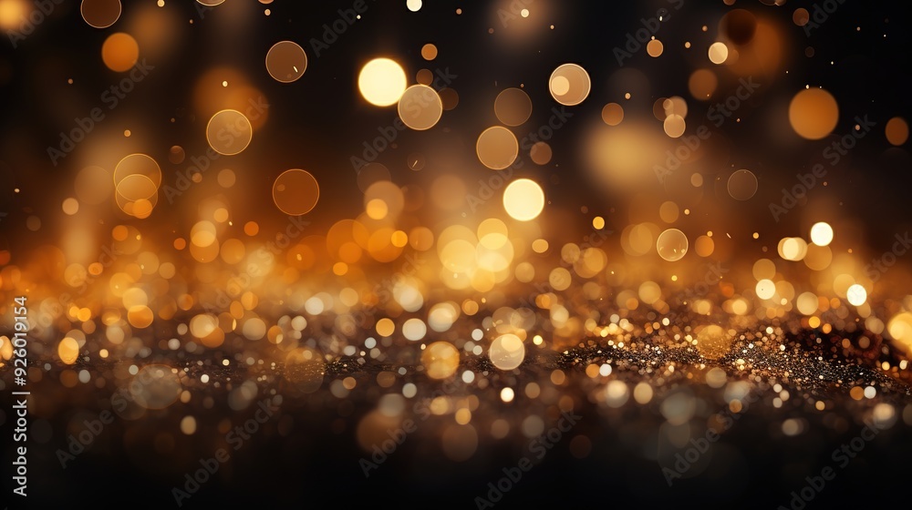 Abstract background with warm, glowing golden bokeh lights.