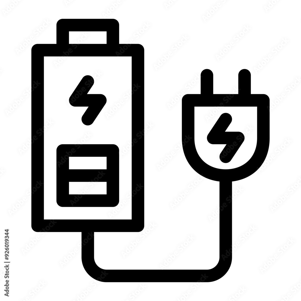 Charging wire battery icon Charging wire battery icon
