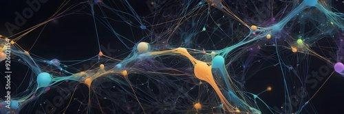Abstract visualization of neural networks, featuring flowing data and intricate connections, highlighting deep learning
