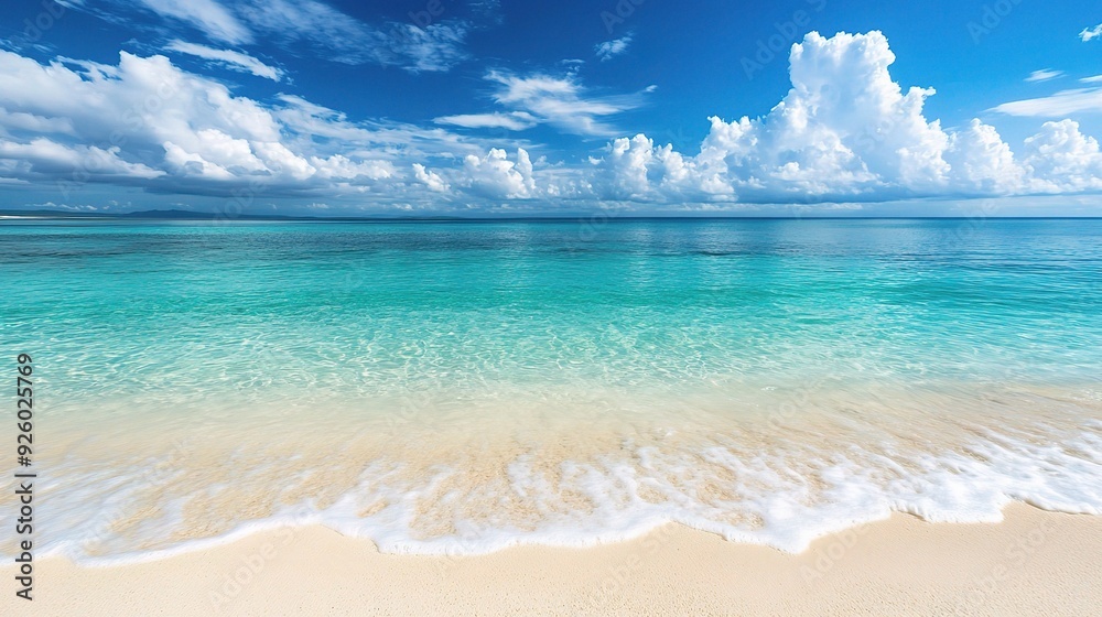 Tranquil Beach Escape: A breathtaking view of a pristine beach with crystal-clear turquoise water gently lapping at the shore. Tranquil Beach Escape: A breathtaking view of a pristine beach with crystal-clear turquoise water gently lapping at the shore.