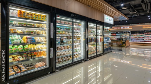 Refrigerated Shelves in a Modern Convenience Store