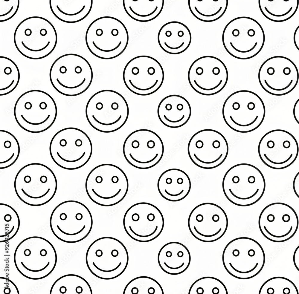 Fototapeta premium Repeating smile form endless nature-inspired backdrop
