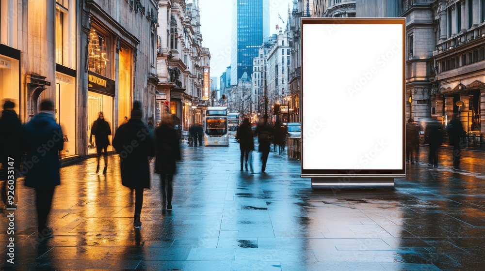 Blank billboard on a city street. Perfect for showcasing your ...