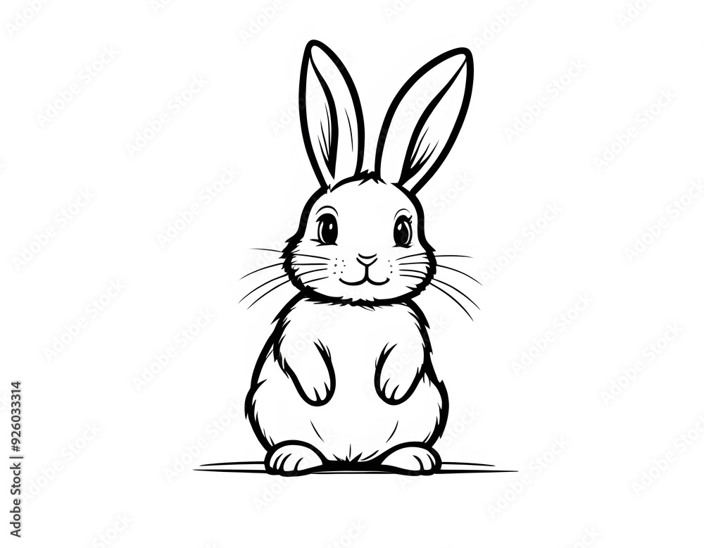 Drawing of a cute little rabbit to color.