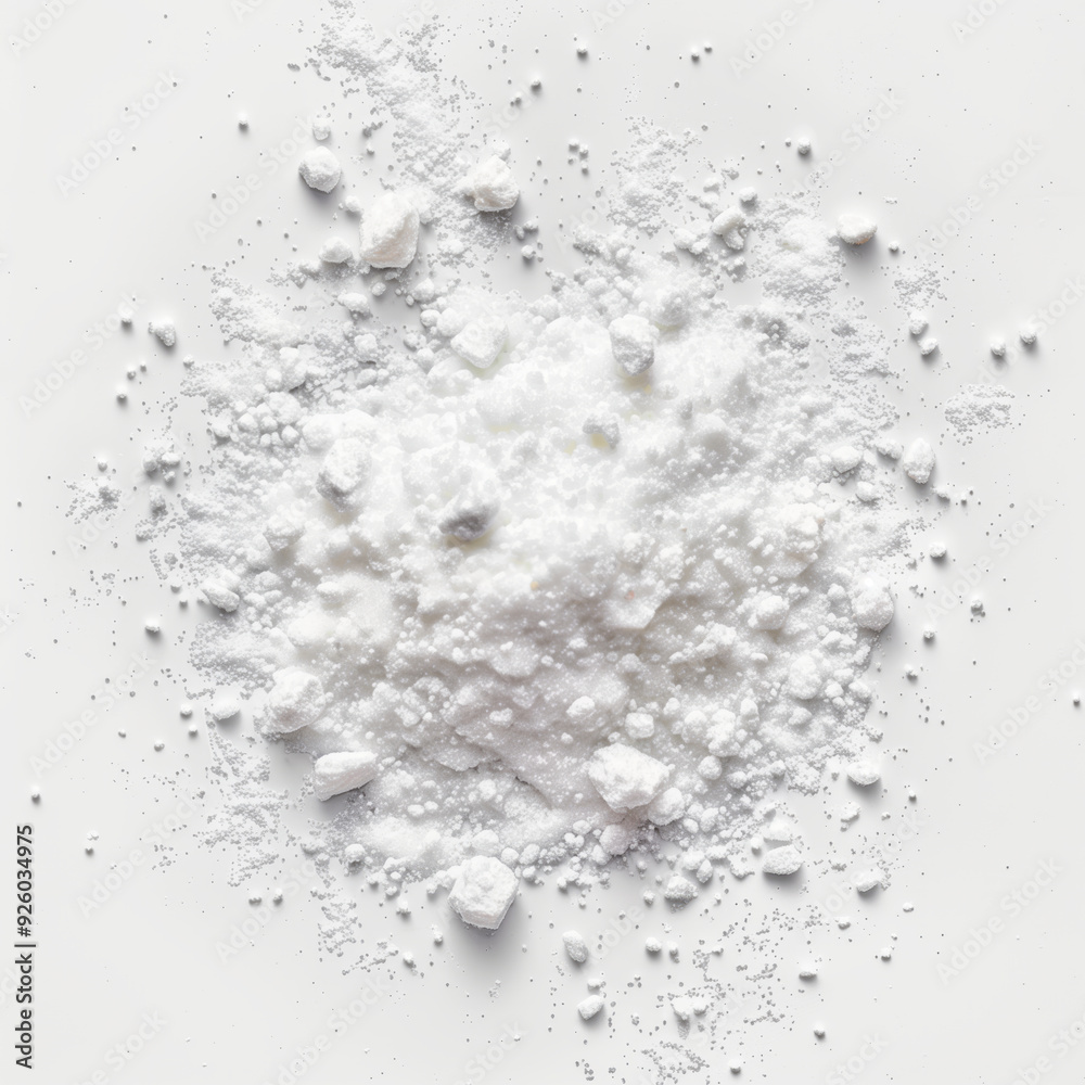 Powdered sugar sprinkled on white background Powdered sugar sprinkled on white background