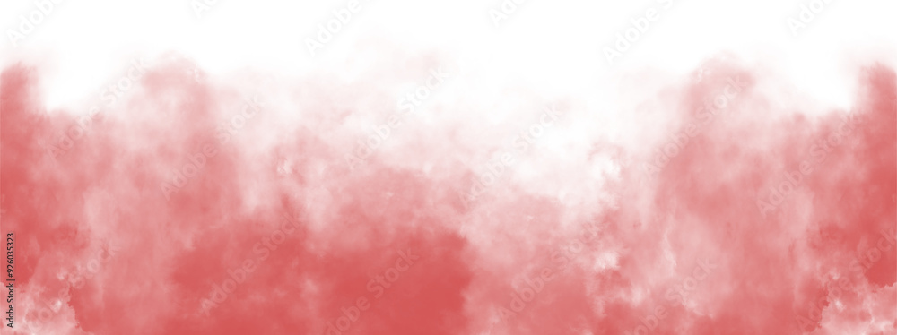 Fototapeta premium Red Color Fog or smoke isolated transparent background. White vector cloudiness, mist or smog background. PNG image