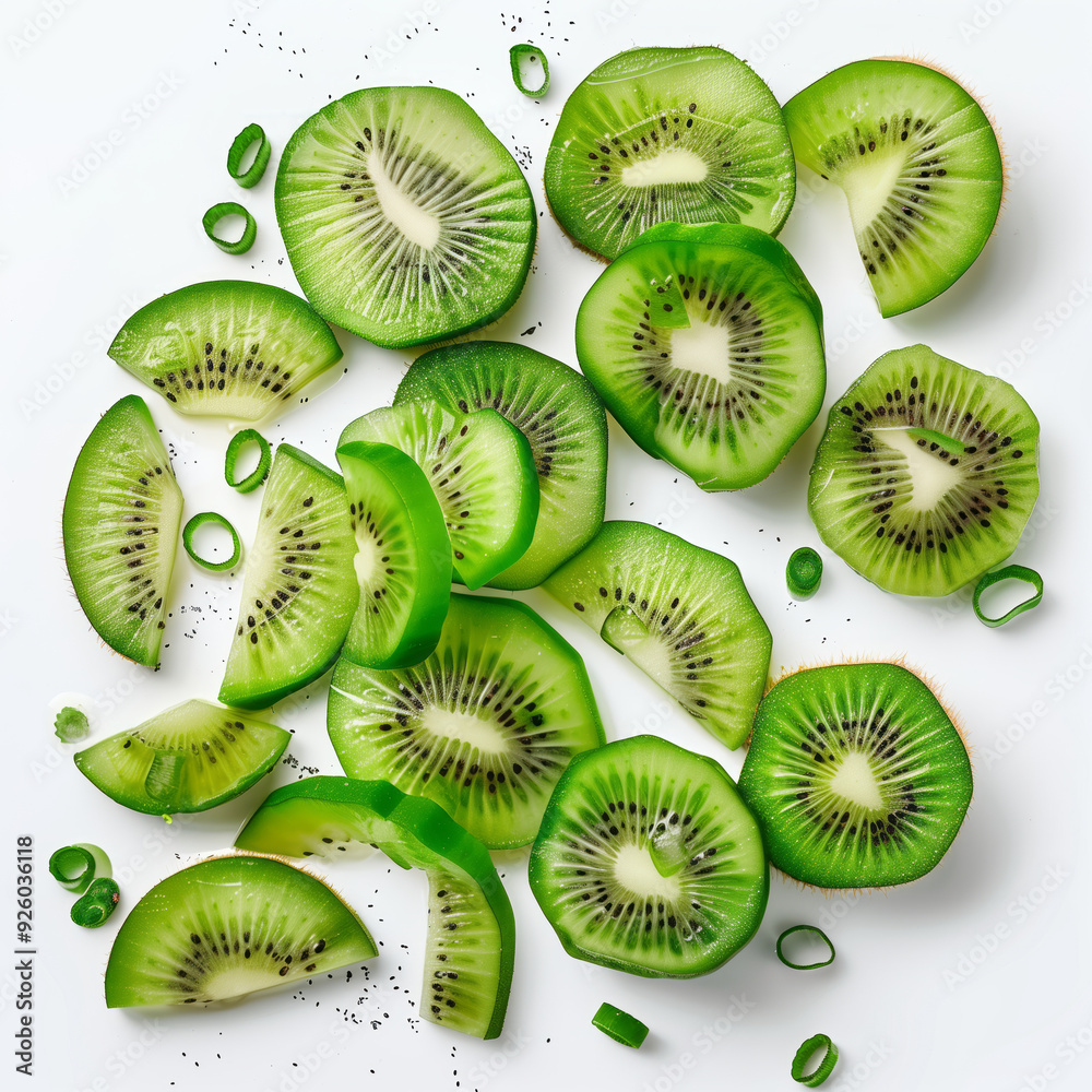 Fototapeta premium Sliced and chopped kiwis