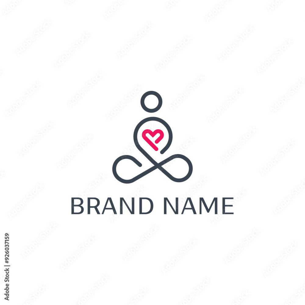 Yoga Human Love Logo Concept