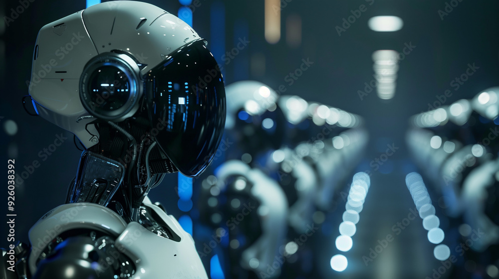 Fototapeta premium AIを搭載した警備ロボットのイメージ