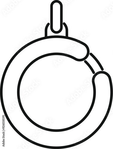 black outline carabiner clip clip art preview