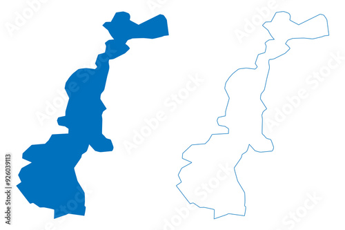 Lake Rupa (Federal Democratic Republic of Nepal) map vector illustration, scribble sketch Rupa Tal map