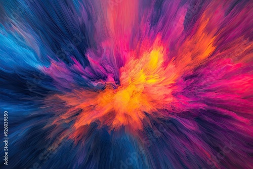 Wallpaper Mural A vibrant explosion of colors, blending hues of pink, orange, purple, and blue, creating a dynamic abstract art piece. Torontodigital.ca