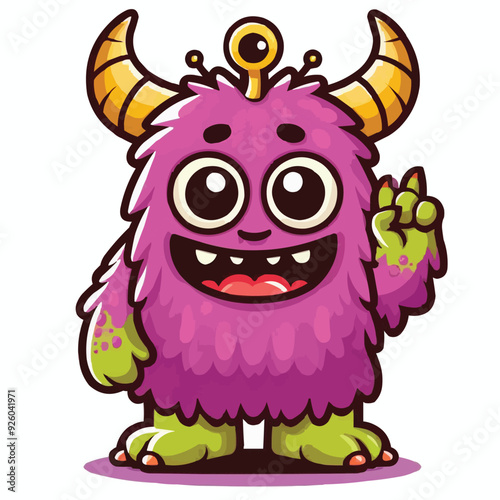 funny cute colorful monsters standing side by side, vector set illustration