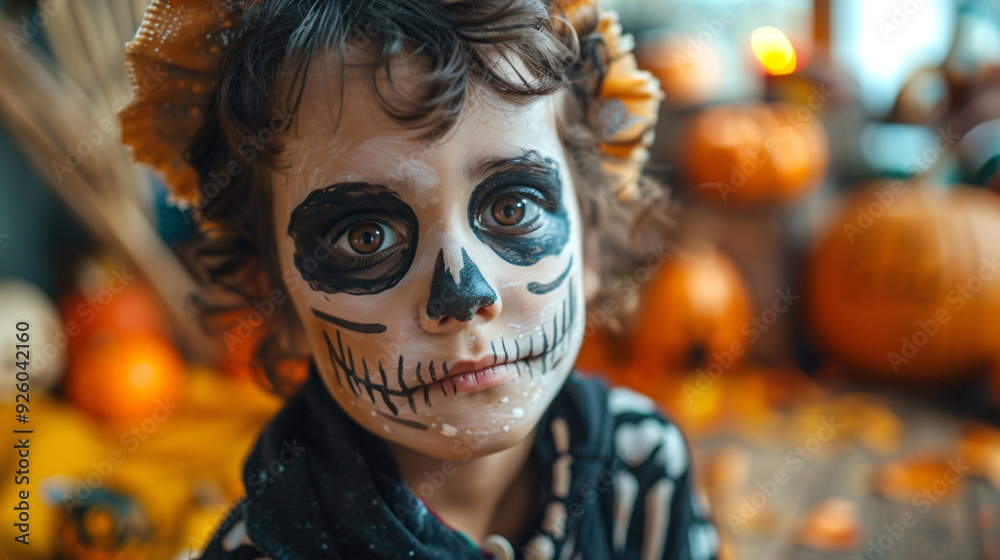 Spooky Halloween Night. Eerie Pumpkin Lanterns and Ghostly Figures Spooky Halloween Night. Eerie Pumpkin Lanterns and Ghostly Figures
