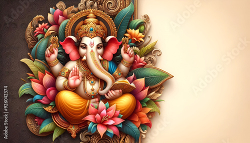 Lord Ganpati on Ganesh Chaturthi background