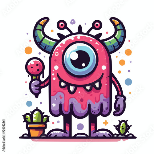 funny cute colorful monsters standing side by side, vector set illustration