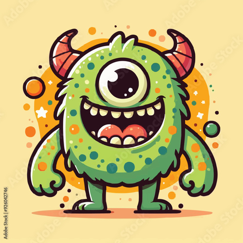 funny cute colorful monsters standing side by side, vector set illustration