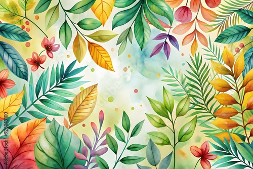 Wallpaper Mural Tropical Hawaii leaves palm tree frame in a watercolor style isolated. Aquarelle wild flower for background, texture, wrapper pattern, frame or border.
 Torontodigital.ca