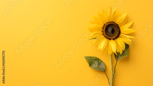 Obraz na płótnie Sunflowers on yellow background w salonie