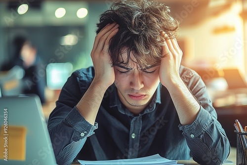 college student stressed by the amount of subject matter to study. National stress awareness day.