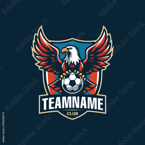 Eagle football logo badge for club or team vector template