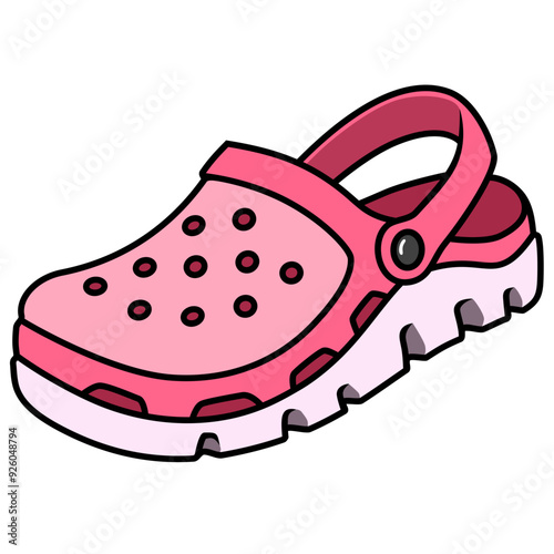 Pink sandal cartoon sticker illustration