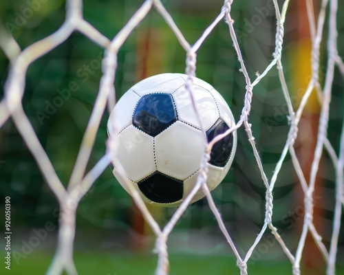 soccer ball in the net