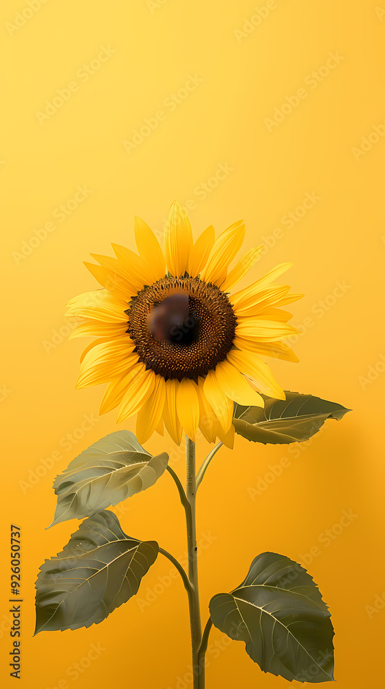 Obraz premium Sunflowers on yellow background