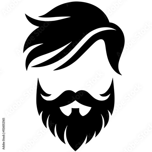 Silhouette of hair and beard