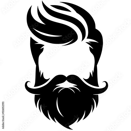Silhouette of hair and beard