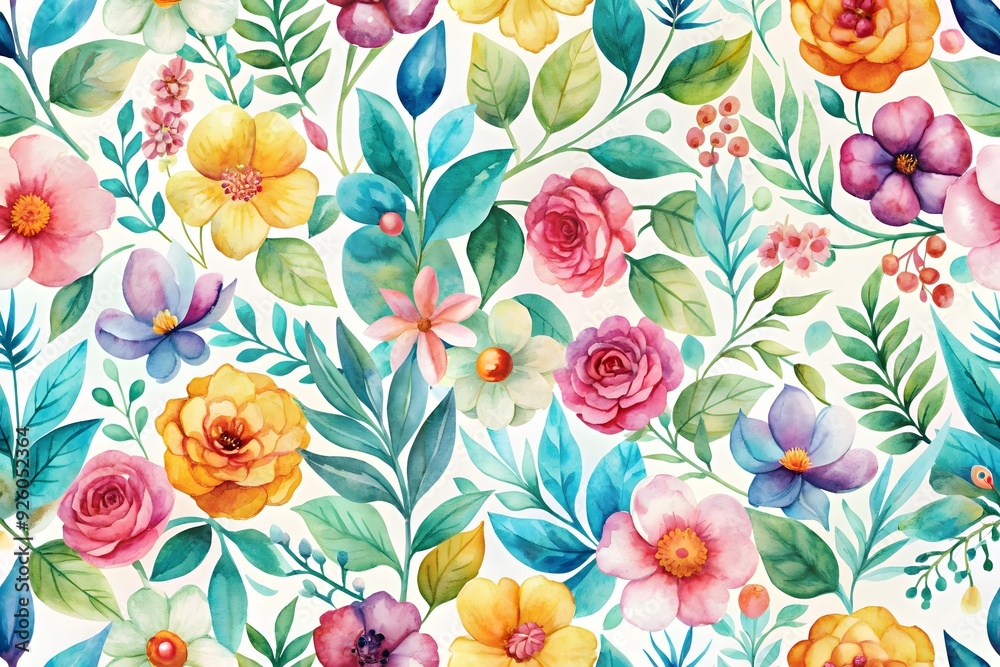 Delicate Floral Harmony: A seamless vector texture featuring an elegant arrangement of flowers, perfect for adding a touch of sophistication to any design project.
